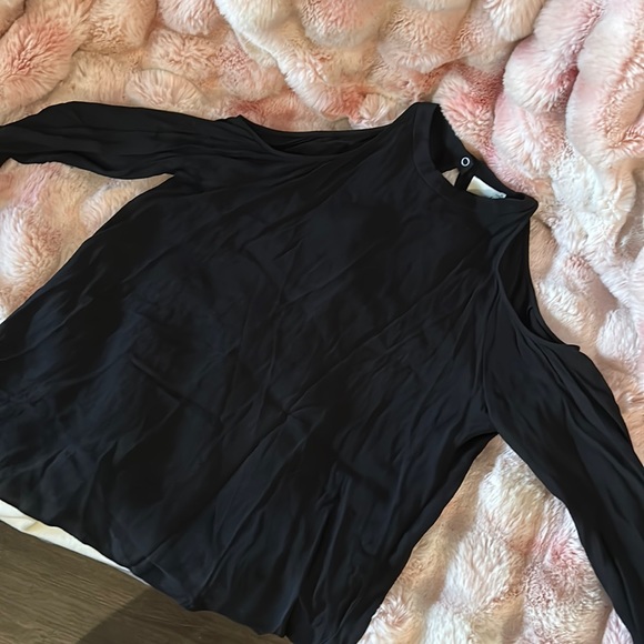 Black Wilfred free long sleeve shoulderless top. - Picture 2 of 6